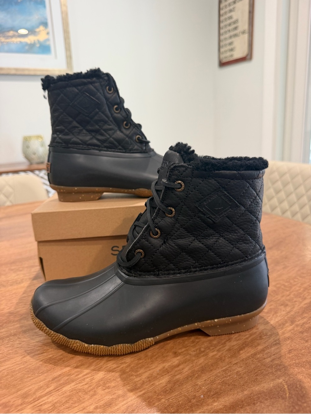 Sperry Quilted Waterproof Winter Boots for Women - Black US 6.5 UK 4